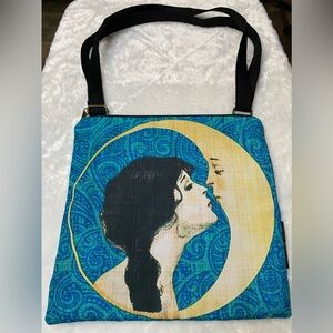 Artistic Blue and Black Women's Shoulder Bag